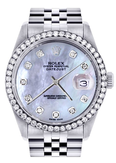 price rolex mother of pearl dial 36mm with diamonds|Rolex lady Datejust watch.